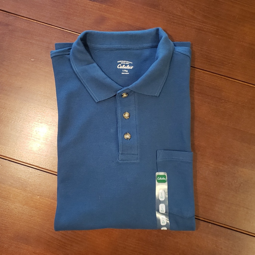 Cabela’s Pique Polo Shirt NWT Dark Teal Size L